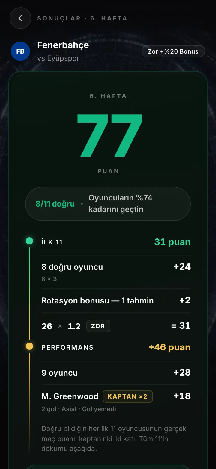 Uygulama ekranı — Puan topla, yarış